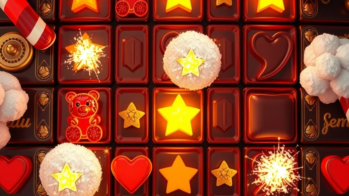 Grille de bonbons avec cases lumineuses du jeu Sugar Rush